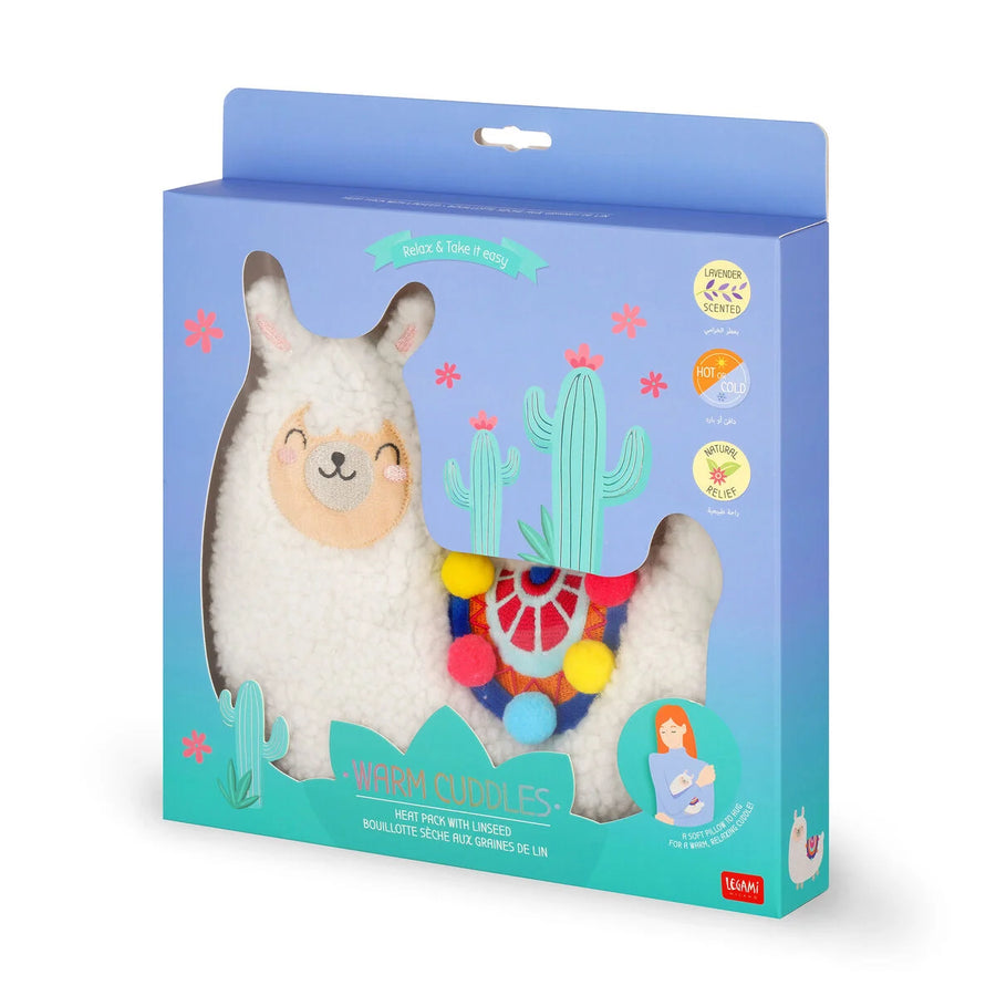 cuscino termico con semi di lino - warm cuddles lama