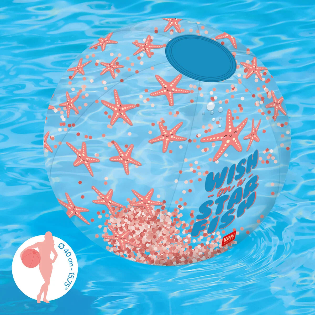 PALLA DA SPIAGGIA GONFIABILE GLITTER  STARFISH