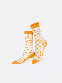 FLOWER POWER ORANGE SOCKS
