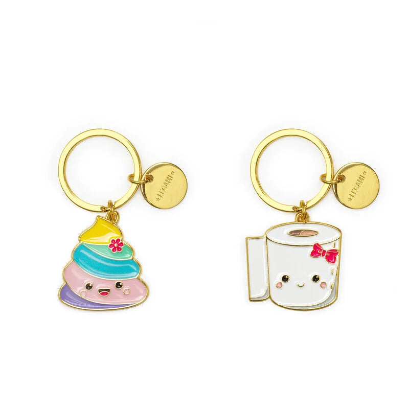 portachiavi metallo smaltato set da due - what a key ring! poo