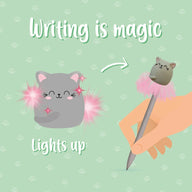 PENNA A SFERA LUMINOSA - WRITING IS MAGIC GATTO