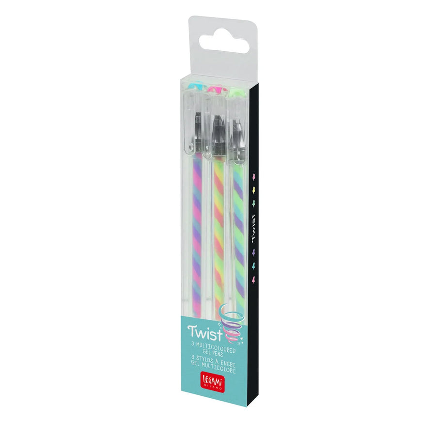 SET DI 3 PENNE GEL MULTICOLORE - TWIST PEN