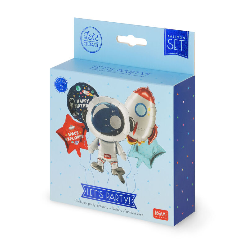 kit di 5 palloncini per festa di compleanno - LET'S PARTY space