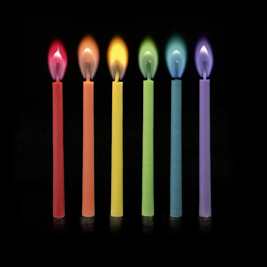 candeline con fiamma colorata - party candles with coloured flame