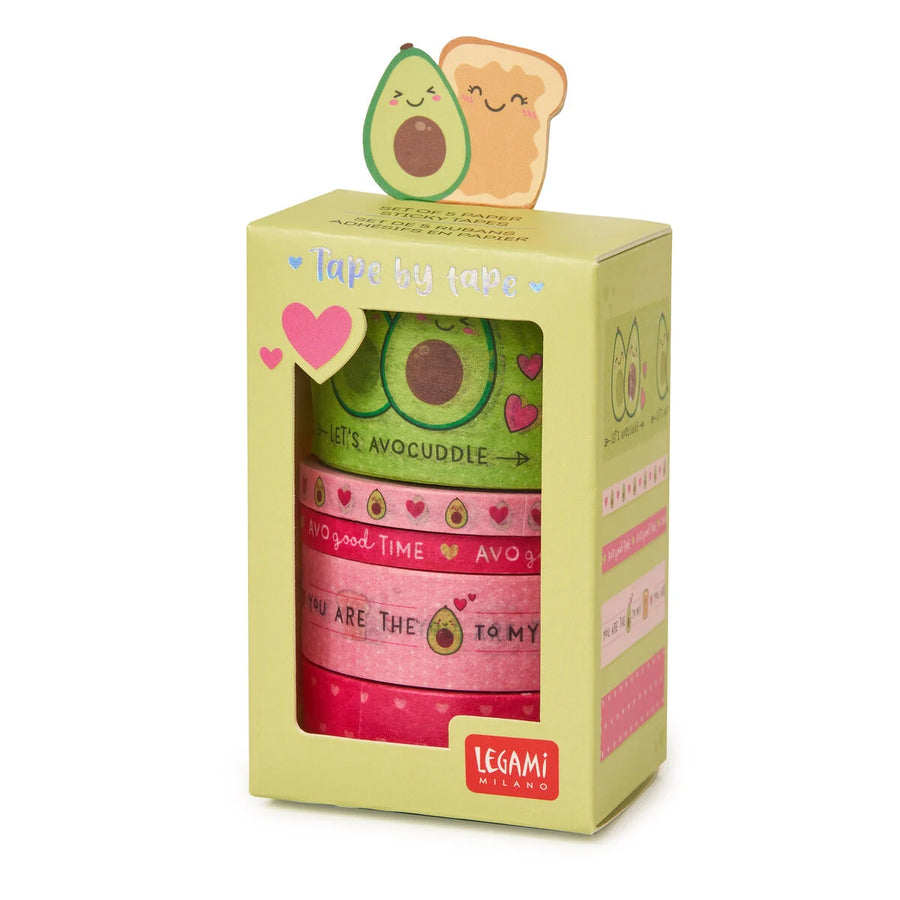 SET DI 5 NASTRI ADESIVI DI CARTA TAPE BY TAPE AVOCADO