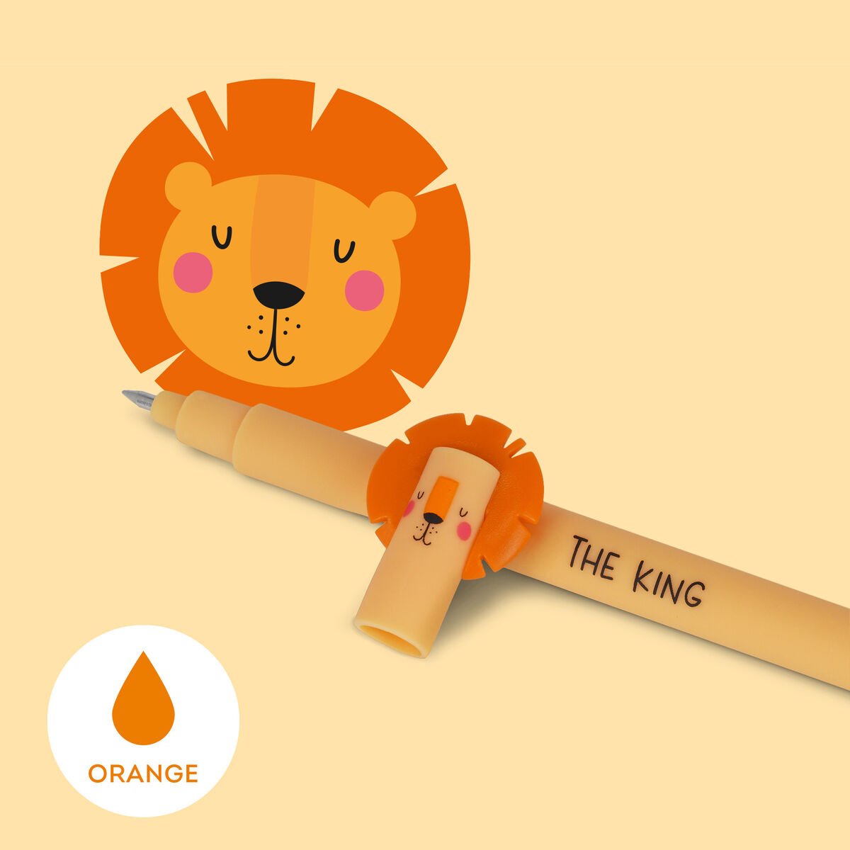 PENNA GEL CANCELLABILE ARANCIONE LION