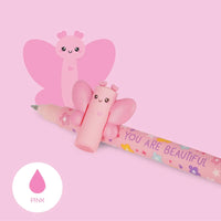 PENNA CANCELLABILE ROSA FARFALLA