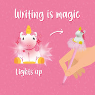 PENNA A SFERA LUMINOSA - WRITING IS MAGIC UNICORNO