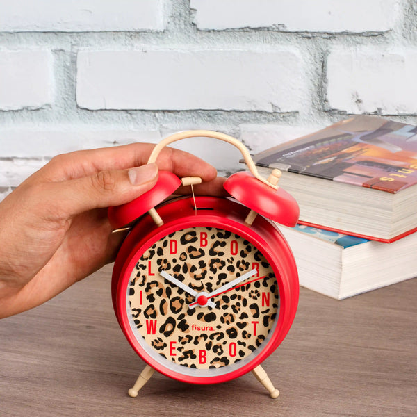 RETRO ALARM CLOCK LEOPARD