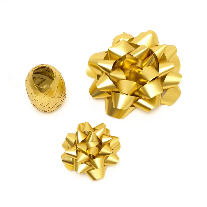 set di due fiocchi e un nastro oro