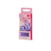 CANDELA PER TORTA - HAPPY BIRTHDAY CANDLE 3 PINK