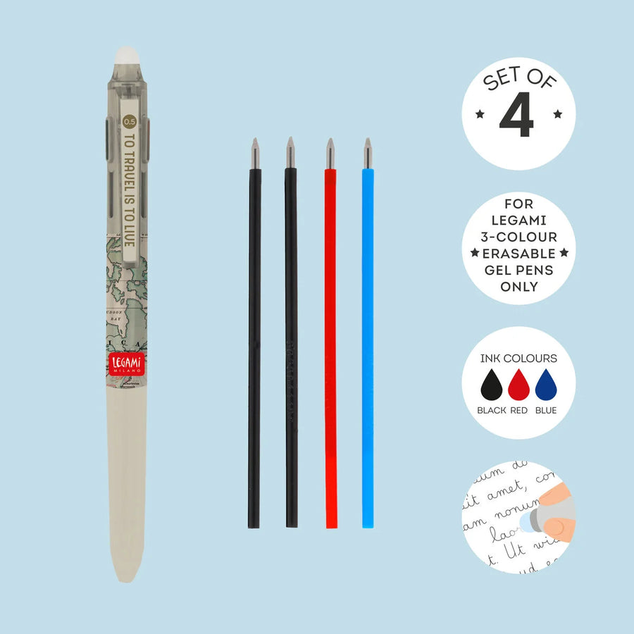 PENNA GEL CANCELLABILE SET 4 REFILLS IN 3 COLORI - MAKE MISTAKE