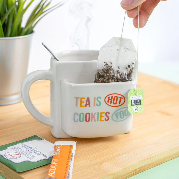 TAZZA PORTA BISCOTTI "TEA IS HOT COOKIES TOO"