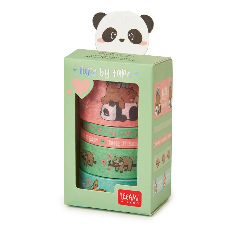 SET DI 5 NASTRI ADESIVI DI CARTA TAPE BY TAPE CUTE ANIMALS