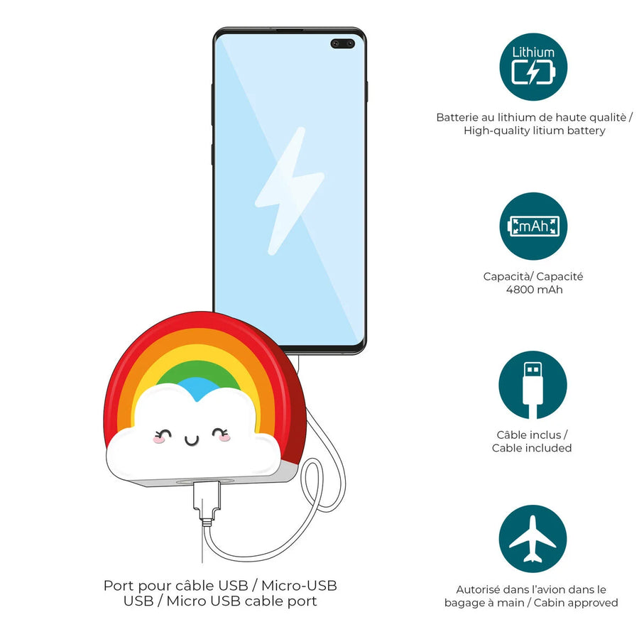 caricabatteria portatile - super power rainbow