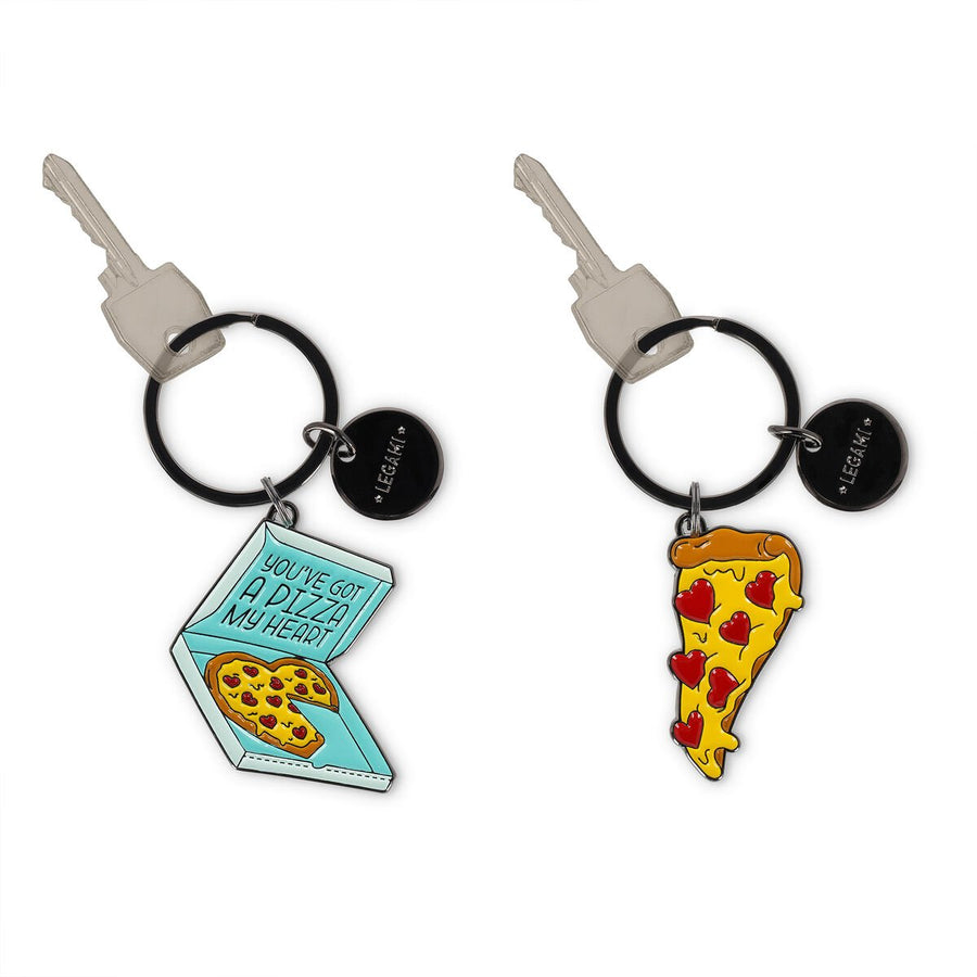 portachiavi metallo smaltato set da due - what a key ring! pizza