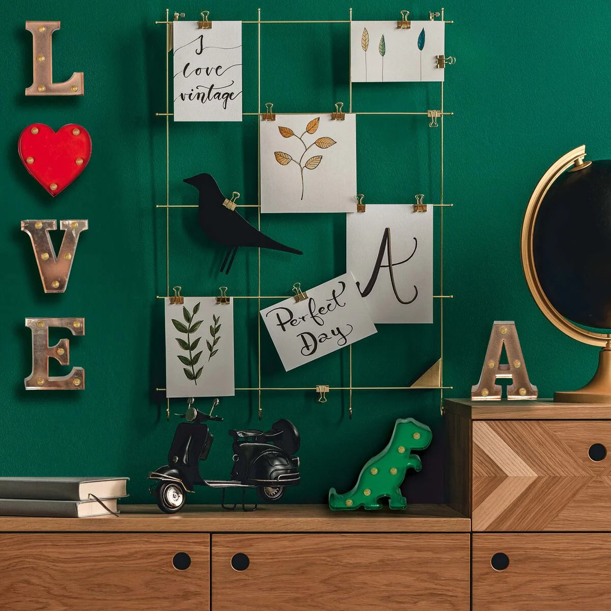 mini lettera decorativa con luce - W
