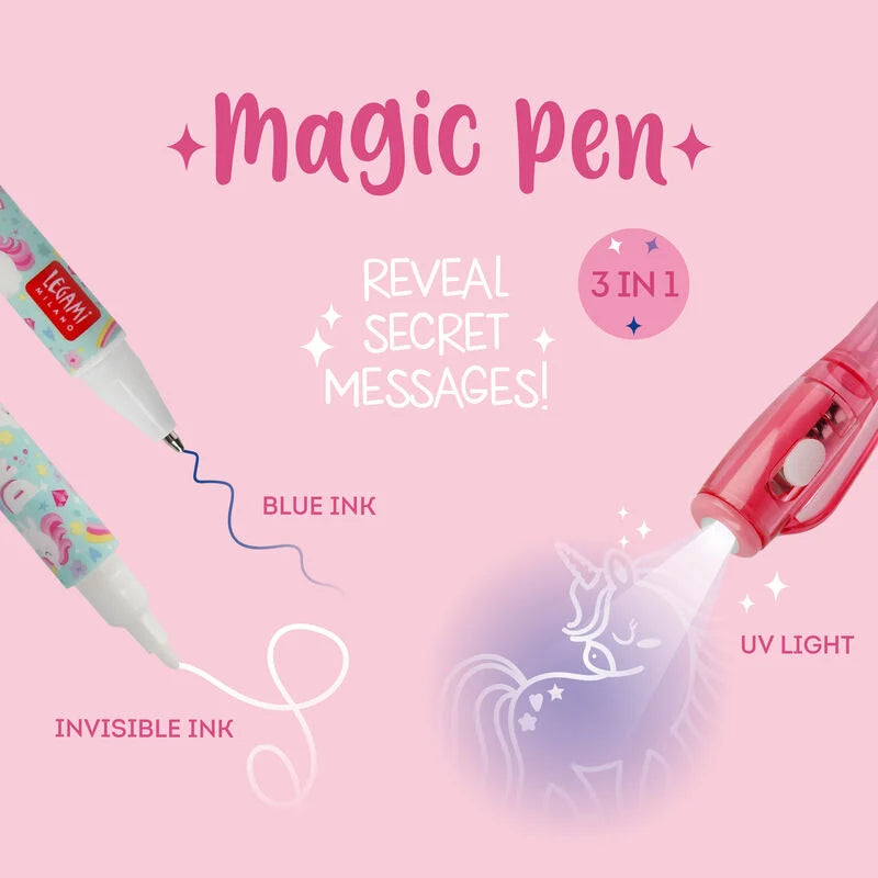 PENNA CON INCHIOSTRO INVISIBILE - MAGIC PEN UNICORNO