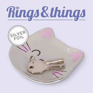 piattino in ceramica ring & things kitty gatto