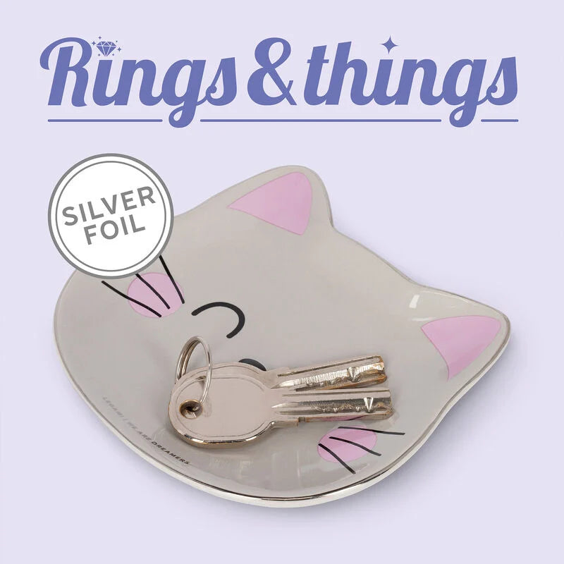 piattino in ceramica ring & things kitty gatto