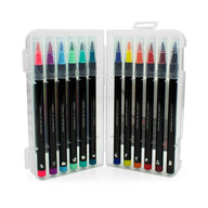 SET DI 12 PENNARELLI CON PUNTA PENNELLO - BRUSH MARKERS