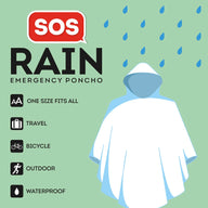 PONCHO IMPERMEABILE USA E GETTA CON CAPPUCCIO - SOS RAIN