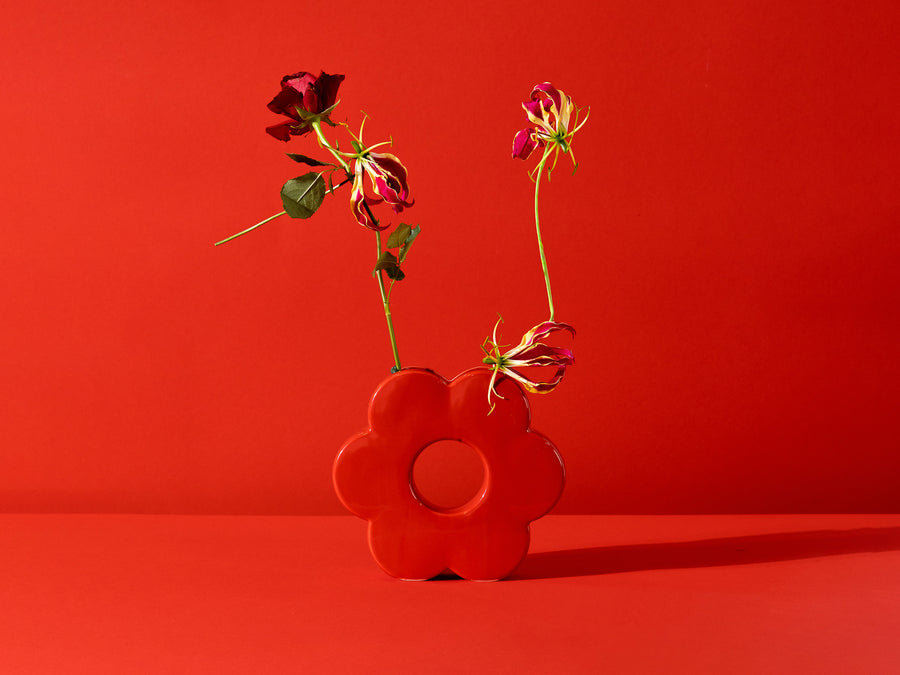 VASO DOIY MARGHERITA ROSSO