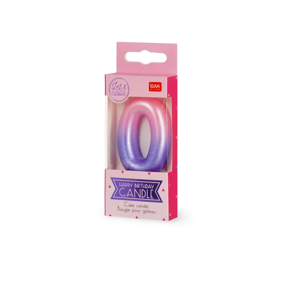 CANDELA PER TORTA - HAPPY BIRTHDAY CANDLE 0 PINK