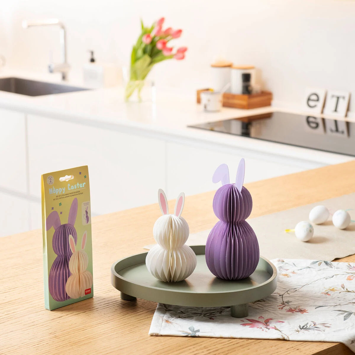 Set di 2 Coniglietti Pieghevoli in Carta - Hoppy Easter