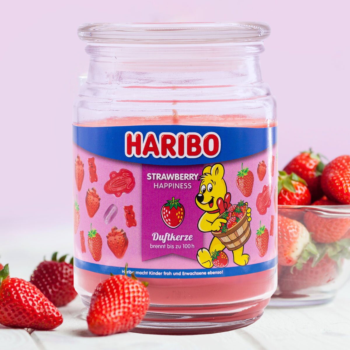 STRAWBERRY HAPPINESS - CANDELA PROFUMATA HARIBO 510GR.