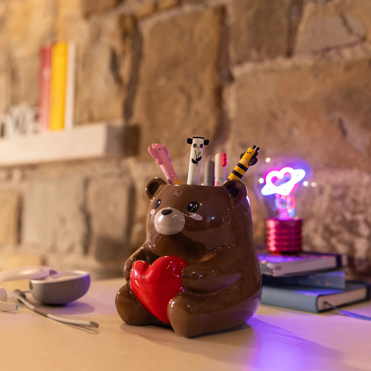 PORTAPENNE IN CERAMICA - TEDDY BEAR
