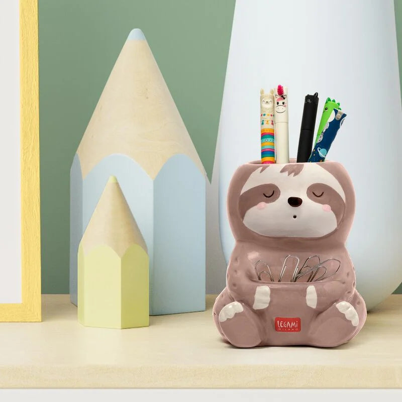 PORTAPENNE IN CERAMICA DESK FRIENDS BRADIPO