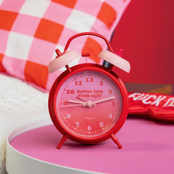 RETRO ALARM CLOCK "BETTER LATE THAN UGLY"