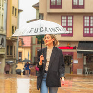 OMBRELLO "FUCKING RAIN" TRASPARENTE