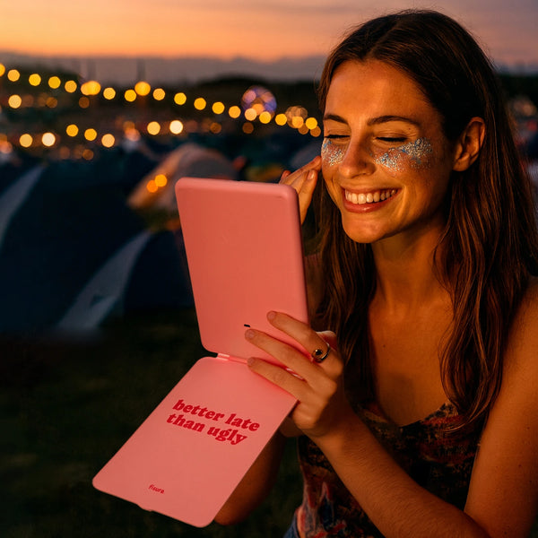 SPECCHIO LED PORTATILE "BETTER LATE THAN UGLY"