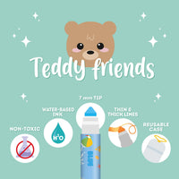 SET DI 12 PENNARELLI TEDDY FRIENDS - TEDDY BEARCAN