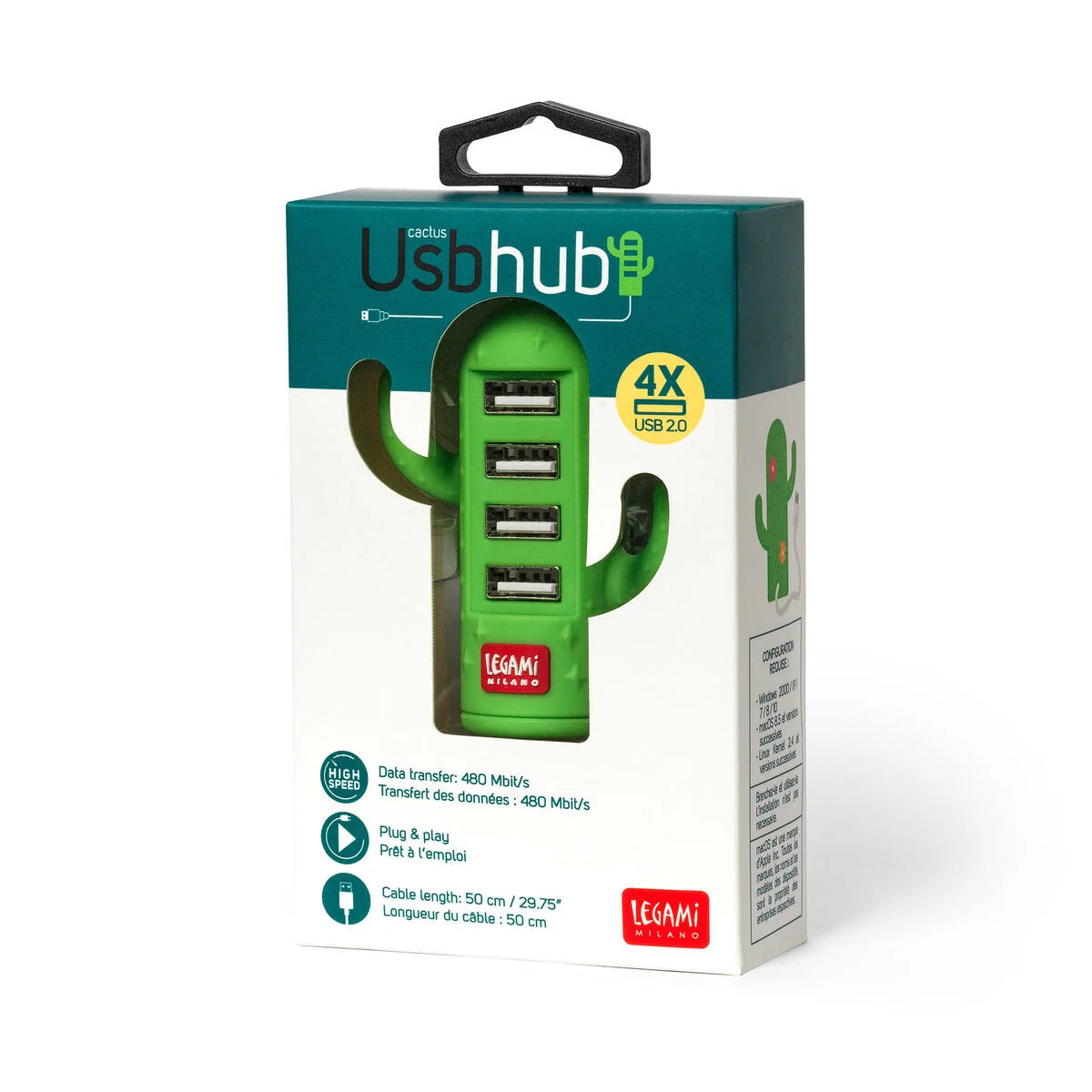 hub usb a 4 porte - cactus usb hub