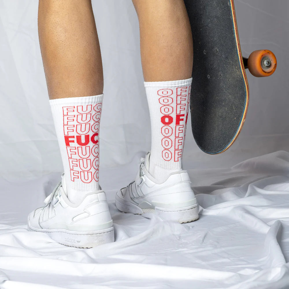 CALZE "FUCK OFF" ROSSO