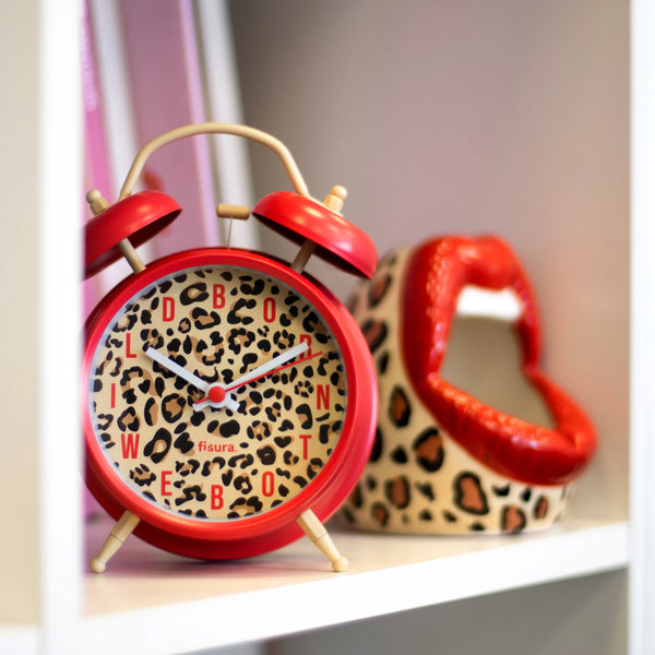 RETRO ALARM CLOCK LEOPARD