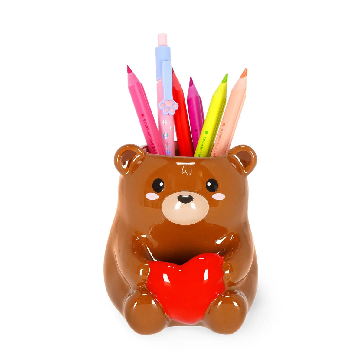 PORTAPENNE IN CERAMICA - TEDDY BEAR
