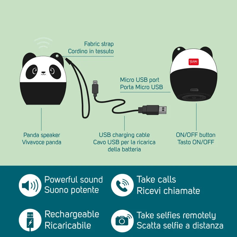 vivavoce mini e speaker wireless - pump up the volume panda