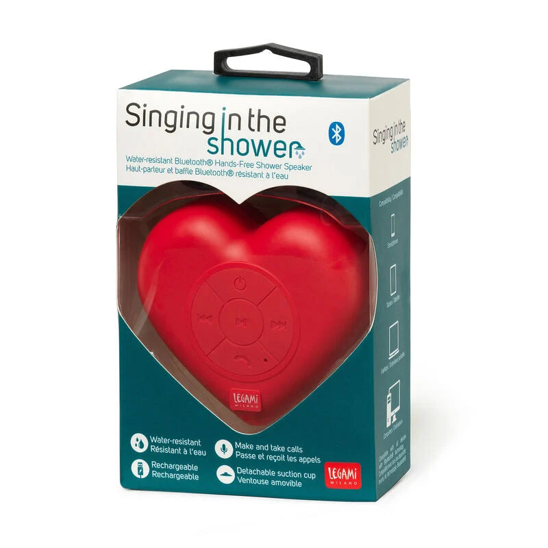 vivavoce e speaker wireless resistente all'acqua - singing in the shower cuore