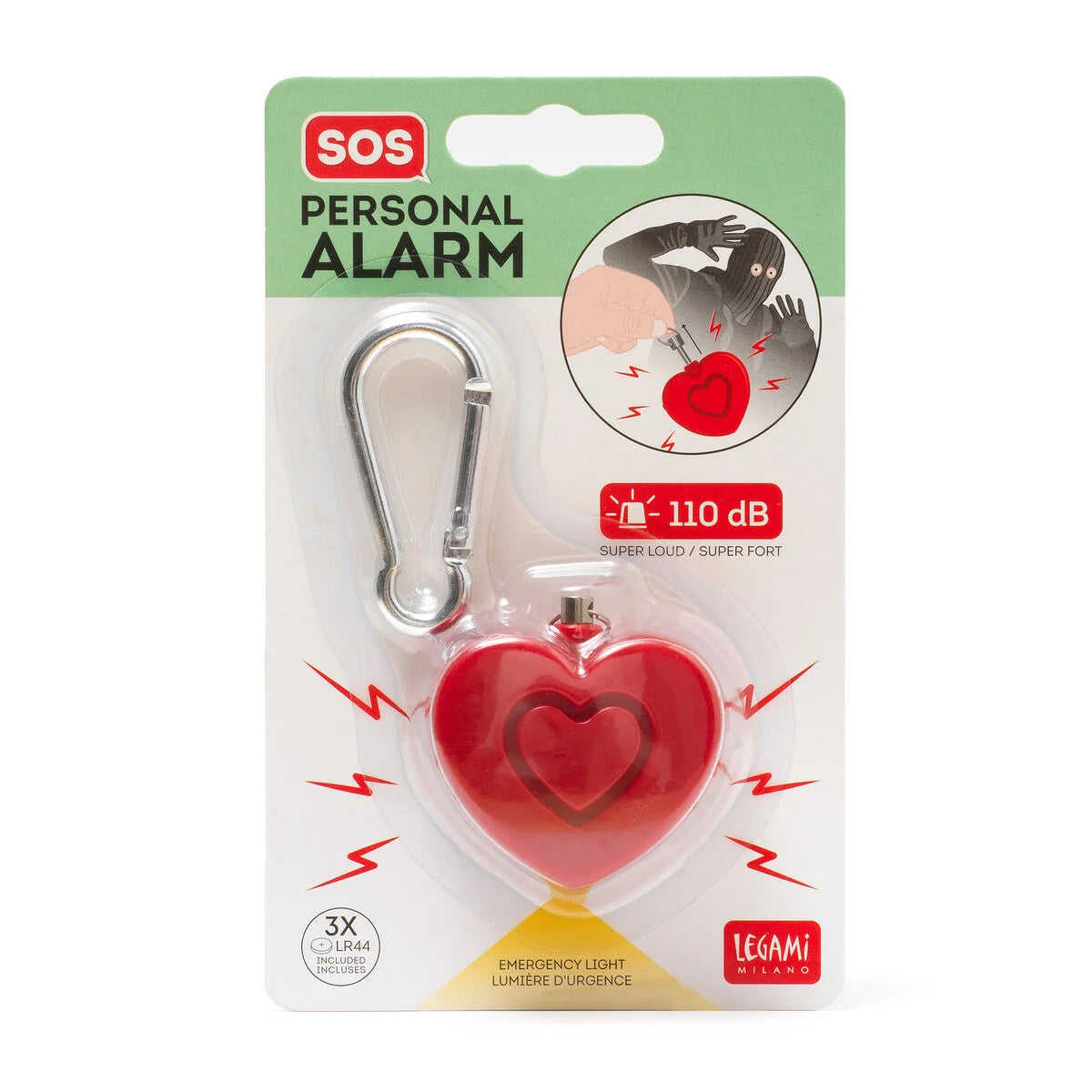 ALLARME DI SICUREZZA PERSONALE CON LUCE LED - SOS PERSONAL ALARM