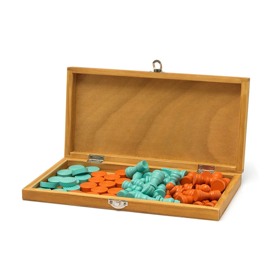 SCACCHI E DAMA - WOODEN CHESS & DRAUGHTS VINTAGE MEMORIES