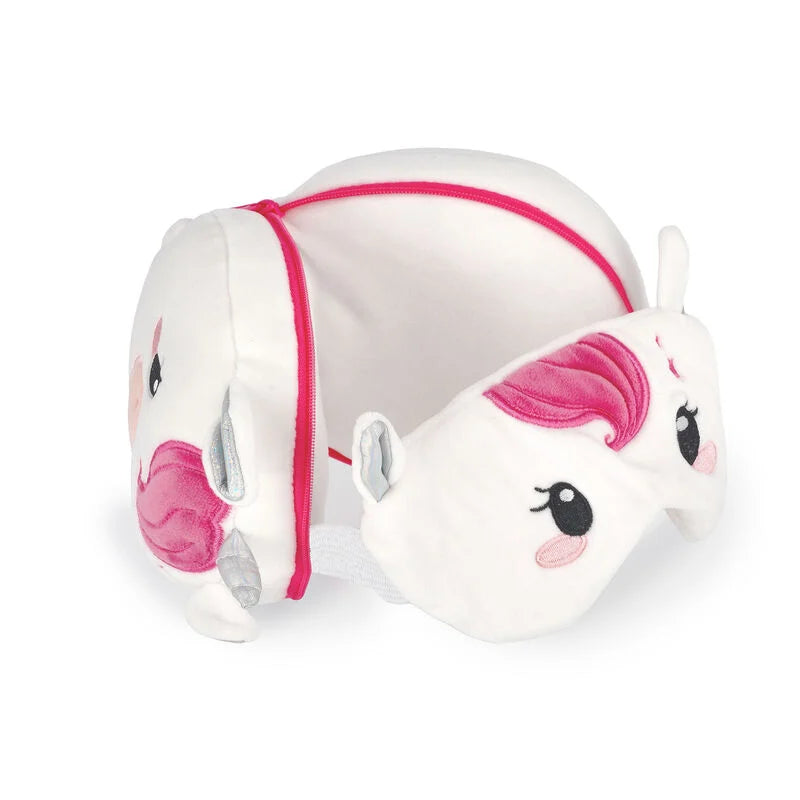 cuscino da viaggio con mascherina da notte - my travel buddy unicorno