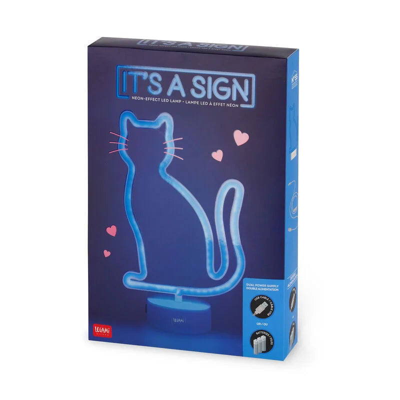lampada led a effetto neon - it's a sign kitty gatto