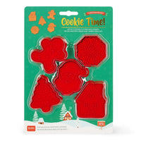 SET DI 5 FORMINE PER BISCOTTI CON TIMBRO - COOKIE TIME CHRISTMAS
