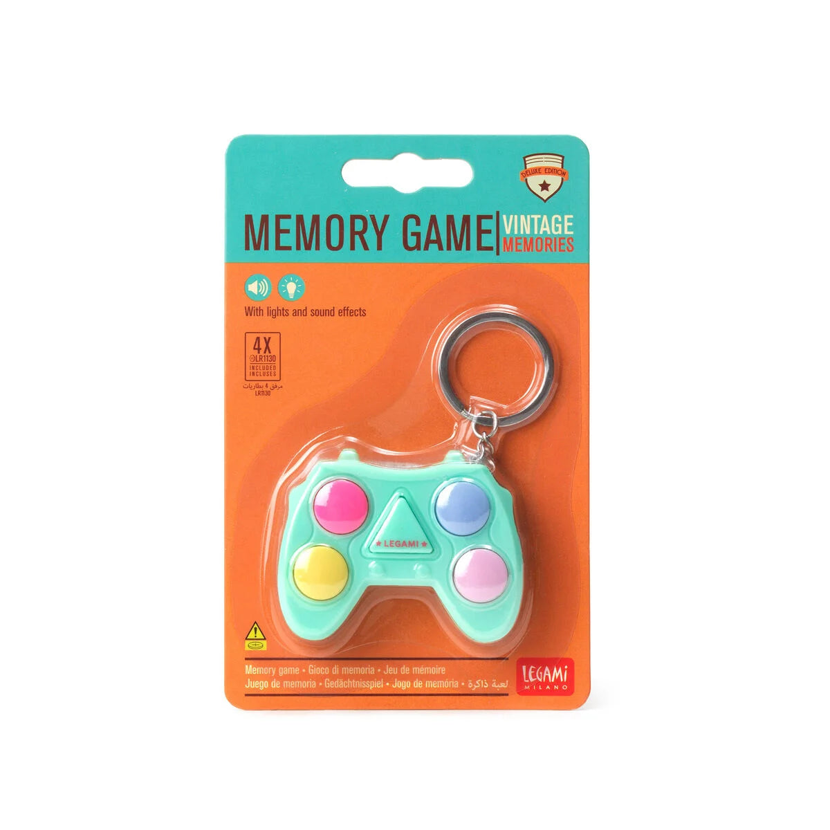 GIOCO DI MEMORIA LUMINOSO E SONORO PORTACHIAVI VINTAGE MEMORIES