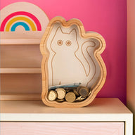 SALVADANAIO IN LEGNO GATTO