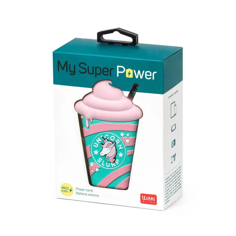 caricabatteria portatile - super power milkshake unicorno